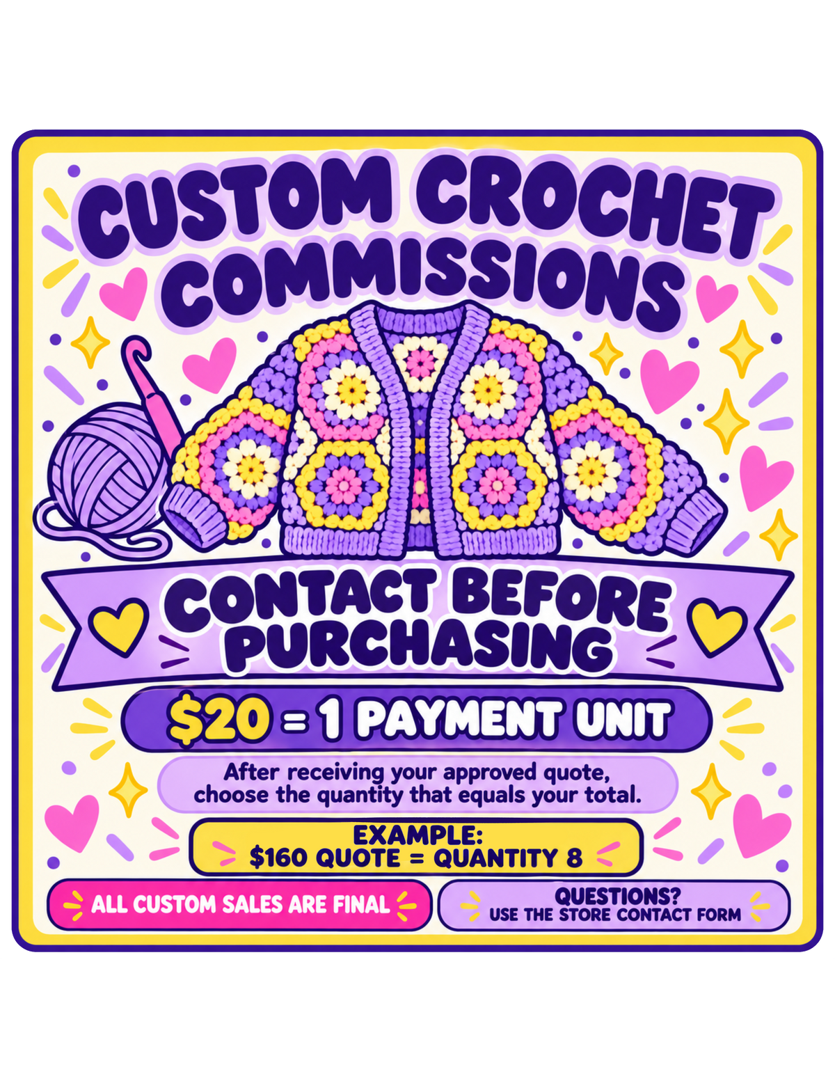 CUSTOM CROCHET COMMISSIONS